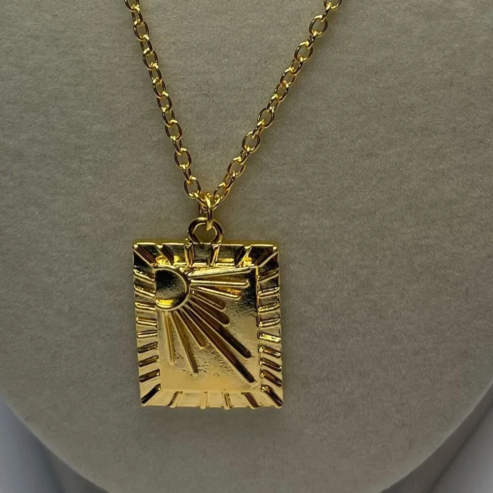 MAYAMAR 24K Gold-plated Sun Pendant Necklace - NWT